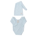 thumbnail image 4 of Ropa de fotografía de punto de ganchillo para bebé, traje fotográfico azul claro con gorro de cola larga para bebés de 0 a 2 meses, 4 of 9