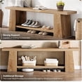 thumbnail image 6 of Finmind 59" Extra Long 2-Tier Entryway Bench, Farmhouse Wooden Shoe Storage Bench with Open Shelves, End of Bed Seat for Entryway, Hallway, Bedroom, Living Room, Natural, 6 of 7