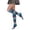 Blue, variant on IWRICH Women's Striped Knee High Socks Funny Novelty Athletic Colorful Stripe Cute Stockings Tube Socks Yellow