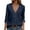 Navy, variant on Women T-Shirts Elegant Long Sleeve Blouse With Ruffle Trim And Classic Solid Color Slim Fit Tops For Everyday Wear Breathable Streetwear
