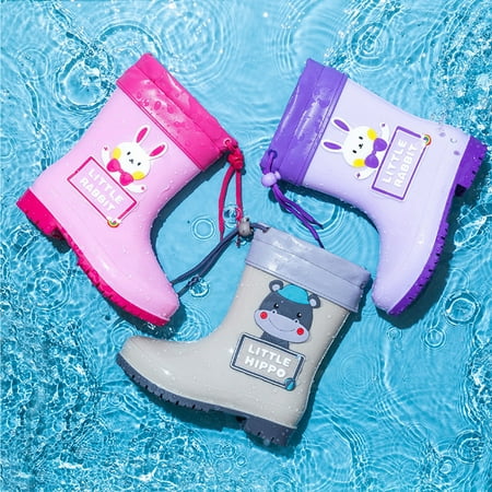 

Cathalem Extra Wide Snow Boots Children Cute Cartoon Fashion Waterproof And Non Slip Rain Boots With Flecce Rain E Girl Boots Purple 33.00