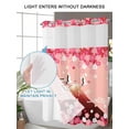 thumbnail image 6 of No Hook Shower Curtain with Snap-in Liner, Pink Mountains Waterproof Fabric Bathroom Curtains, Modern Aesthetic Cherry Blossoms Cranes Bath Curtains & Mesh Top Window Narrow 36"x78", 6 of 9