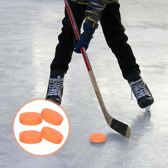 OUNONA 4 Pcs Indoor Hockey Practice Ball Training 7x7cm Orange