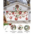 thumbnail image 2 of Garage Door Banner Cover 7 x 8 ft, Red White Christmas Balls Poinsettia Flower Holly Snowflake Christmas Garage Door Decorations Holiday Christmas Backdrop Decor for Winter New Year Xmas Party, 2 of 6