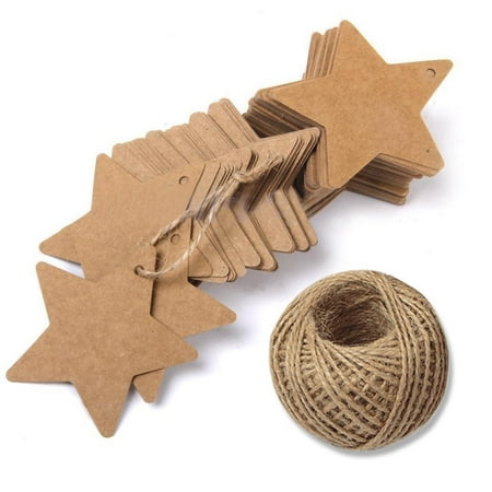 100 pcs christmas gift tags with string kraft paper blank vintage
