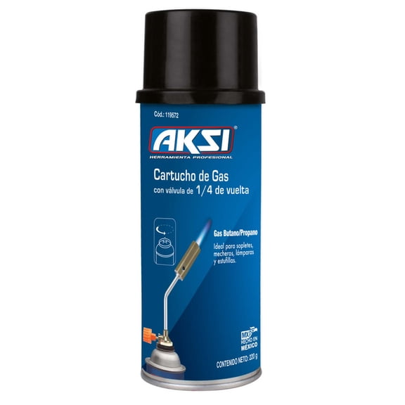 Cartucho de Gas Propano Aksi con Válvula de 1/4 de Vuelta
