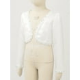 thumbnail image 3 of Miutii Girls Long Sleeve Sequins Bolero Shrug Flower Girl Dress Cover Up Kids Short Jacket Cardigan Ivory 12/150/10Y, 3 of 8