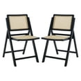 thumbnail image 2 of SAFAVIEH Couture Desiree Modern Cane Solid Folding Dining Chair, Black/Natural (Set of 2), 2 of 15