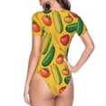 thumbnail image 4 of Naloa Colorful Vegetables Women's Short-Sleeved Onesie, One-Piece Swimsuit for Parties, dates, clubs - Small, 4 of 9