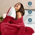 thumbnail image 3 of Bare Home Plush Sherpa Bed Blanket - Fluffy & Soft - Reversible - Lightweight - King, Red, 3 of 10
