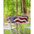 thumbnail image 3 of Outdoor Tablecloth with Umbrella Hole and Zipper 60R Red Ripples Stripes Table Cover for Round Tables Waterproof Tabletop Collection for Patio Garden Picnic Camping, 3 of 6