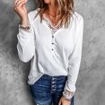 thumbnail image 2 of Blusa para mujer Pompotops Manga larga Cuello en V encaje S, 2 of 9