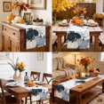 thumbnail image 6 of Navy Blue Fall Cotton Linen Rectangle Table Runners 13"x36", Pumpkin Botanical Autumn Thanksgiving Coffee Table Runner Dresser Scarves Luxury Table Runners for Wedding Party Banquet Dinner Decor, 6 of 8