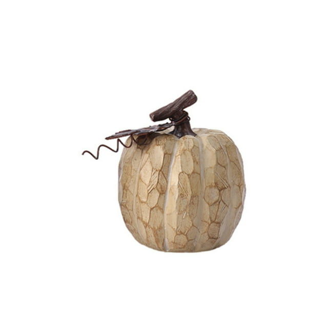 FAROOT Figurine de Citrouille d'Halloween Statue Classique de Citrouille avec Notes/feuilles Décorations de Maison Cadeaux de Fête d'Automne