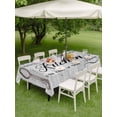 thumbnail image 5 of 54x80 Inch Outdoor Tablecloth with Umbrella Hole Zipper Rectangle Grey Retro Art Rectangular Tablecloths Outside Waterproof Spoon Fork Vintage Farmhouse Wooden Patio Table Cover for Picnic Party, 5 of 8