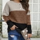 thumbnail image 1 of Suéter de cuello redondo para mujer, informal, de moda, de color a juego, de manga larga, con cuello redondo, 1 of 5