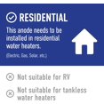 thumbnail image 6 of Water Connection AR147 Aluminum Zinc Anode Rod; Outlet/Nipple Style (Bradford White); Flexible/Segmented; 3/4 NPT x 50" x 5 " nipple; Stops Sulfur/Rotten Egg Smell (Flexible/Segmented), 6 of 7