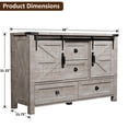 thumbnail image 5 of OKD 48" Farmhouse Dresser, 4 Drawer Modern Storage Cabinet, Chest of Drawers Wood Organizer, Light Rustic Oak, 5 of 6