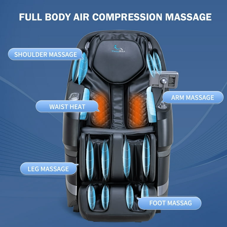 Amazon.com: MassaMAX Full Body Massage Chair, Zero Gravity Recliner with  Yoga Stretch, SL Track, Airbags, Heating, Touch Screen, and Foot Massage 