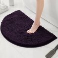 thumbnail image 1 of suxuMhao Chenille Bathroom Mat, Bath Rugs for Bathroom Washable, 23.62×15.75 In Semicircle Shower Rugs, Thick Bath Rugs with TPR Backing, Absorbent Rug for Bathroom Floor, Dark Purple, 1 Piece, 1 of 5