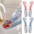 thumbnail image 1 of YAOMOBB Cleaning Gloves Cute Panda Pattern Dishwashing Gloves Waterproof Plush Housework Essential, 1 of 5