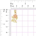 thumbnail image 6 of 14k Yellow and Rose Gold, Small Size Rose Stem Flower Pendant Charm 12mm with 16" Dainty Neck Chain, 6 of 8