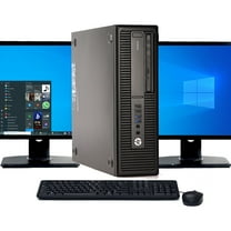 Restored HP G1 Desktop Computer Core i5 Processor 3.2GHz 8GB RAM 2TB HDD Dual 22" LCD Windows 10 (Refurbished)