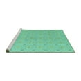 thumbnail image 2 of Ahgly Company Machine Washable Indoor Square Abstract Turquoise Blue Modern Area Rugs, 6' Square, 2 of 4