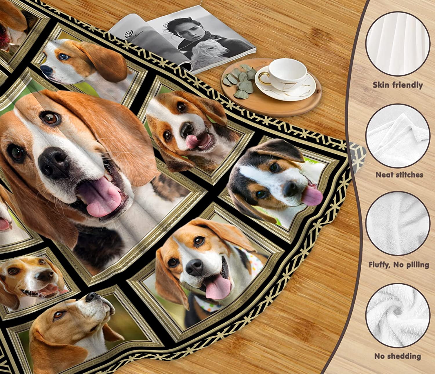 Beagle Blanket for Women Men Kids, Beagle Gifts for Beagle Dog Lover, Super Soft Fuzzy Dog Throw Blanket Beagles Decor Plush Gift for Birthday Christmas 50x60 inch