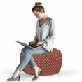 thumbnail image 2 of Pink Polka Dots Pouf Cover with Zipper, Brown Background with Blush Circles Wedding Celebration, Soft Decorative Fabric Unstuffed Case, 30" W X 17.3" L, Redwood Fuchsia, by Ambesonne, 2 of 5