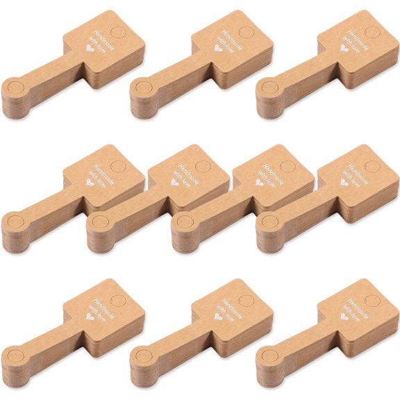 300Pcs Bracelet Display Card Self Adhesive Tough Paper Card Folded Hanging Tag for Keychain Earring Necklace Jewelry