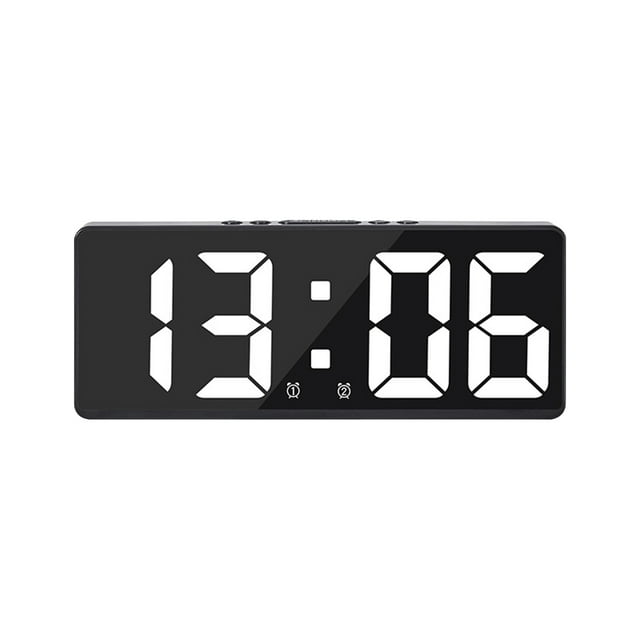 Digital Clock Large Display,Battery Alarm Clock Digital Alarm Clock Simples Led Large Digital Display Fashion Alarm Clock Fully Functional Desktop Bedside Study Kitchen Clock Black Frame