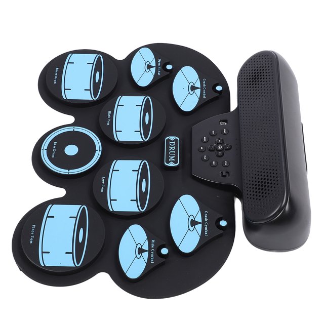Tambour Électronique, Pédale Pliante Double Haut-Parleurs Rechargeable pour la Maison