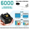thumbnail image 3 of 2pcs 18V 6.0Ah BL1860B Set Battery Pack with Charger 4A DC18RD Replacement for Makita BL1850 BL1860 BL1850B BL1840 BL1830 BL1415 BL1430 BL1440 LXT400, 3 of 5