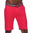 thumbnail image 2 of 9 Crowns Men's Flat Front Slim Fit Stretch Belted 10" Shorts (Fuchsia, 40), 2 of 4