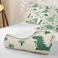 thumbnail image 4 of Erosebridal Ancient Cartoon Dino Bed Spread Queen,Green Tropical Botanical Leaf Queen Coverlet Set For Boys,3-Piece, 4 of 7