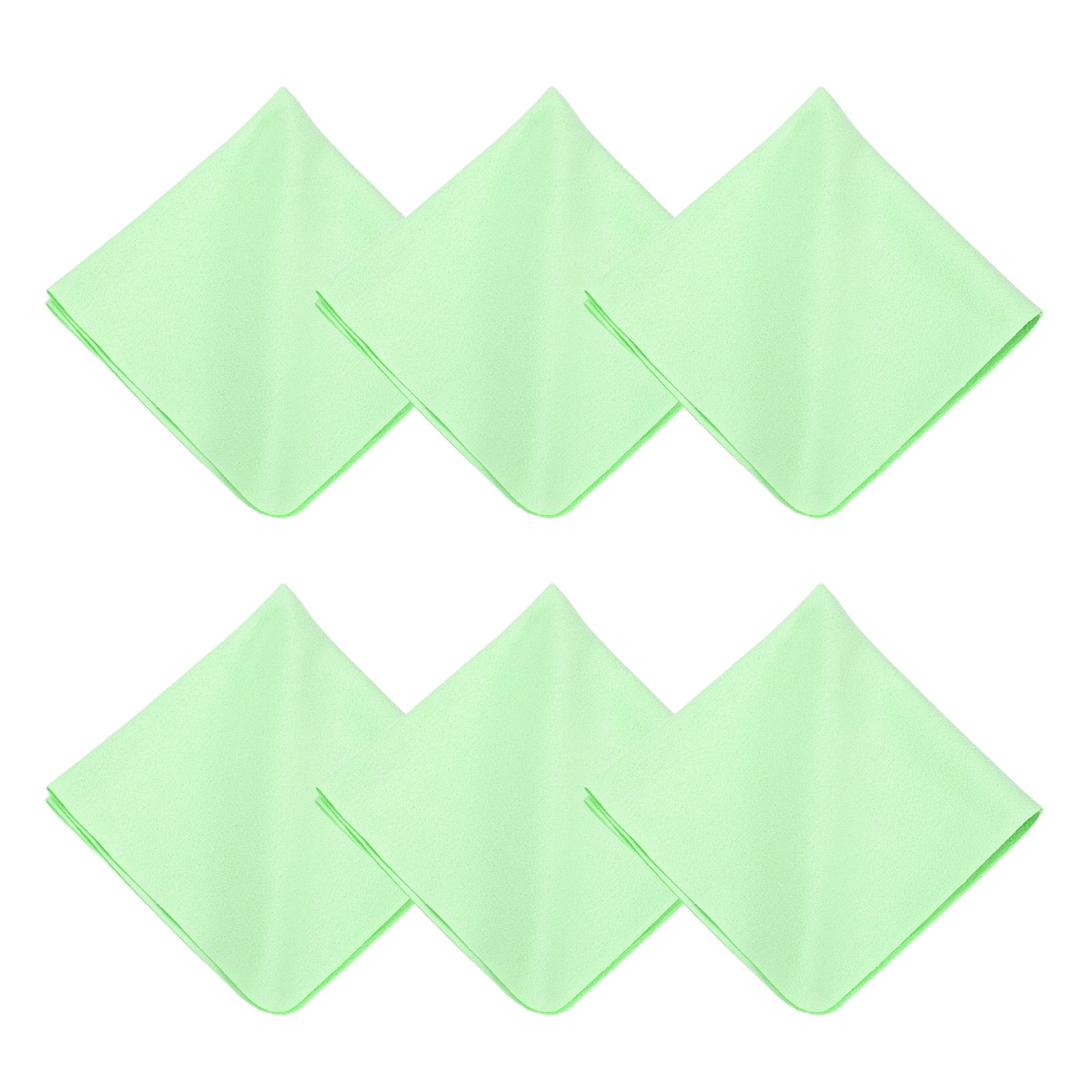 Uxcell 6Pcs Microfiber Cleaning Cloth for Glasses 12x12inch Eyeglass Cleaning Cloth for Screens Cameras Cell Phones Electronics Lenses Green