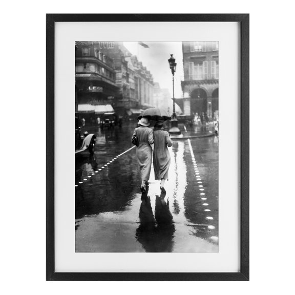 Stupell Industries Paris In The Rain Black Framed Print Under Glass, design by Vintage Hustle