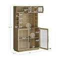 thumbnail image 7 of BELLEZE Coffee Wine Bar Cabinet with Power Outlet, 72" Rustic Liquor Cabinet, Tall Buffet Cabinet with Storage Kitchen Pantry Cupboard Wine& Glasses Rack Server with Hutch for Home Dining Room, Camel, 7 of 7