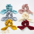 thumbnail image 1 of 6pcs Ligas para Cabello, Scrunchies para Cabello y Cabello Liston, 6Donas para Cabello Mujer-Scrunchies de Satén, Terciopelo Scrunchies, Ligas para el Cabello Muje Amarillo blanco lechos Penghui 9024719199061, 1 of 5