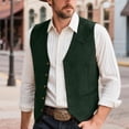 thumbnail image 4 of TOWED22 Men's Suede Leather Vest Cowboy Western Waistcoat Casual Slim Fit Suit Vest(Green,XXXL), 4 of 9