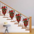 thumbnail image 5 of Christmas Stair Swag Wreath Cedar Pine Garland Real Touch Christmas Wreath with Red Bow Berry Front Door Wall Window Stairs Holiday Christmas Decoration 20 inch, 5 of 9