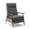 Charcoal, variant on Solaris Wood Arm Milky White Faux Leather Wood Arm Push Back Recliner
