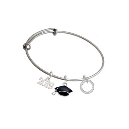 - Silvertone Goddaughter Eternity Ring - 2019 Graduation Charm Bangle Bracelet