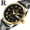Leather strap, black base with gold edges, variant on Men's watch ultra-thin waterproof fashion genuine leather strap quartz watch men's wristwatch men's watch trendy business dual calendar