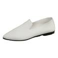 thumbnail image 5 of Rokment Womens Pointed Toe Dress Shoes for Ladies 2026 Spring Fall Knitted Solid Color Ballet Flat Low Heel Dressy Slip on Loafers Formal Walking Sneakers White Size 7, 5 of 6