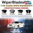 thumbnail image 2 of 2012 Acura TL Beam Wiper Blades Wipers w/1yr Warranty (Set of 2) (WiperBladesUSA), 2 of 5