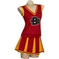 thumbnail image 3 of Red High School Musical Cheer Uniform Outfit Top Skirt Women Adult, 3 of 8