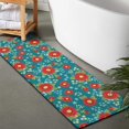 thumbnail image 2 of Pioneer Flower Floral Print Pattern Bathroom Rugs Mat, Non Slip Microfiber Bathroom Rug with Rubber Backing, Soft Mats for Bathroom Floor Tub Shower, 17"x47", 2 of 5