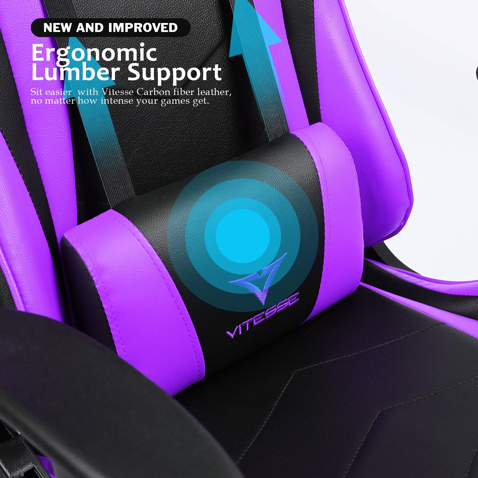 Waleaf Ergonomic Adult Gamer Chair, 330 lb Computer Chair, Racing Gaming Office Chair, Gamer Height Adjustable Swivel Chair with Lumbar Support and Headrest
